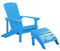 Beliani Moderner Muskoka Gartenstuhl Kunstholz Blau mit Hocker Armlehnen Adirondack