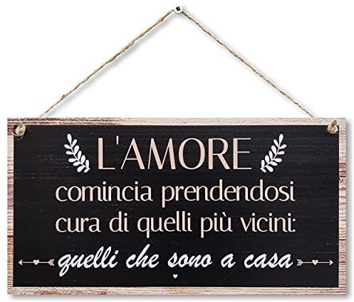 CARISPIBET L'amore cominzia | segni decorativi sull'amore segni di benvenuto decorazioni motivazionali decorazioni d'interni 15 x 30 cm