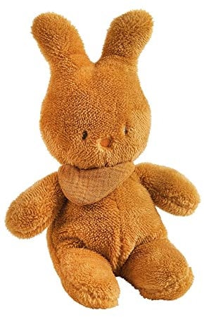 Nattou Kuscheltier Hase aus Polyester, Wegbegleiter ab der Geburt, 33 cm, Vegan, Tipidou, Ocker