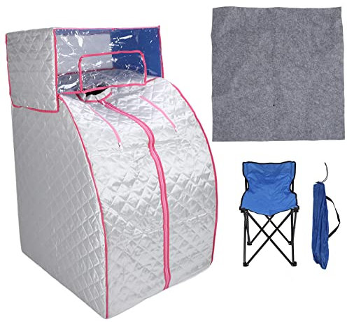 KOSDFOGE Sauna Vapeur Portable Tente Sauna Pliable Télécommande Maison Saunas Boîte Chaise Incluse, Sauna Une Personne Pour Détox Détente Thérapeutique À La Maison (31,5 X 27,6 X 50,4 Pouces)