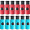 12 Pcs Bread Bag Clips Value Set Grade Food Bag Squeeze Clips Food Fruit Bread Bag Cinch Non-Slip Grip Sealer Rubber Pads or Lid on Bottom, Easy to Squeeze Lock Release, 6 Blue & 6 Red Clips