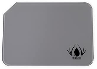 Redgrass Painter Lite Palette en Verre pour Peinture à l'huile, Acrylique, Peinture Miniature – 21,6 cm – Verre trempé avec Bords biseautés – 4 Pieds en Caoutchouc – Dos Gris Clair