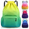 Sarsumir Sacca Sportiva Borsa con Coulisse, Impermeabile Sacchetta Sportiva Palestra Grande Capacità Sacca Zaino con Coulisse per Uomo Donna, Giallo Verde