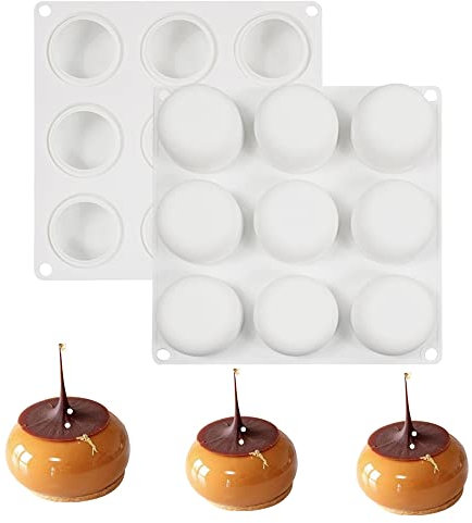 mostsom Molde de silicona semicircular de chocolate medio molde de silicona semiesfera, moldes de silicona de media esfera para hacer chocolate, pasteles, gelatina, mousse de cúpula (esfera oblata A)