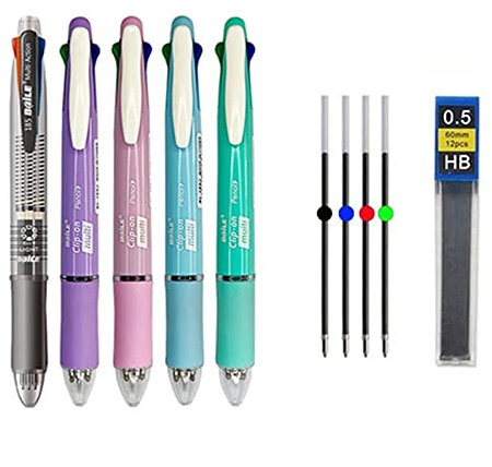 JOMPENS Five-in-One Multi-Color Kugelschreiber Automatischer Bleistift mit Radiergummi zum Malen von Schreibwerkzeugen im Schulbüro kann mit 0,5 mm gefüllt und erweitert werden