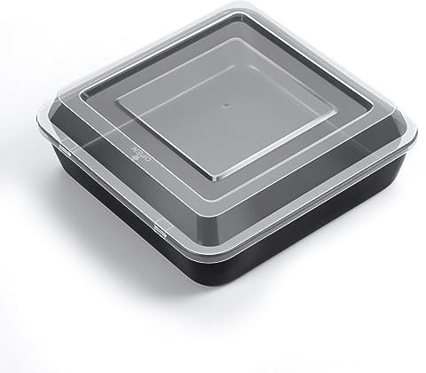 TeamFar Kuchenform mit Deckel, quadratisch, beschichtet, 20,3 cm, 2 Stück