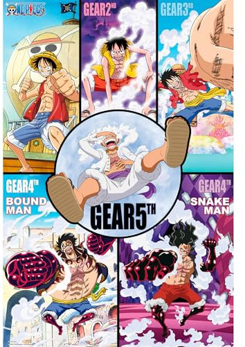 GB eye One Piece Gears History Exclusive 61 x 91,5 cm / 24,2 x 35,8 Zoll Maxi-Poster – Gerollt geliefert – Kunstposter – Wandposter – Poster & Drucke | One Piece Merchandising