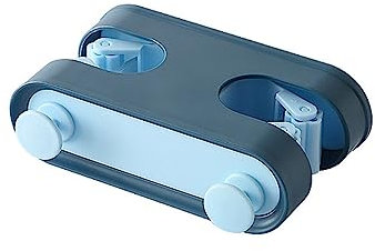 Broom Holder Dual Slot Broom Mop Holder Tidy Organizer 4pcs/Pack, Wall Mounted Organizer for Brush Mop and Broom (Blue_4pcs)