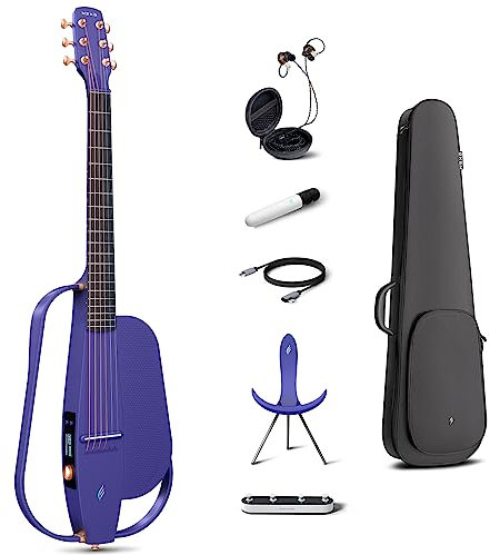 Enya NEXG2 Chitarra Elettrica Acustica - Chitarra in Fibra di Carbonio Professionale Viola Smart Aduio Guitar 38 Pollici per Adulti Bambini Principianti Viaggio Casa Scuola Festa Concerto