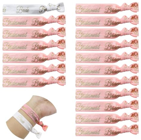 18 Stück JGA Armbänder Set 1 Bride und 17 Team Bride Armbänder JGA Accessoires Als Accessoire und Deko zum Junggesellenabschied Team Braut Armbänder für Hochzeit Junggesellinnenabschied Deko