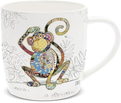 Lesser & Pavey British Designed Barrel Coffee Mug | Ceramic Mugs for Home or Work | Large Mugs for Hot Drinks | Monty Monkey Tea and Coffee Cups - Bug Art