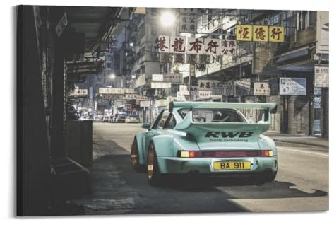 KYTIN Supercar-Poster für 911 RWB Sportwagen, Rennwagen, dekorative Malerei, Leinwand, 60 x 90 cm
