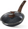 HOUSZY Non-Stick Frying Pan with Lid –28cm, Induction Compatible Skillet, Scratch-Resistant Granite Surface, Oven Safe Without Lid, Bakelite Heat-Resistant Handle