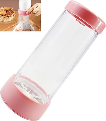 Thapncow Saupoudreuses de Sucre en Poudre Tamis Cuisine Rose|Shaker à Sucre en Poudre|Tamiseur Farine manuelAppareil |Saupoudreuse Sucre Glace |pour Sucre en Poudre, Farine, épices, Cuisine