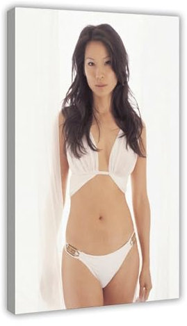 HHMACC Leinwandposter Schauspielerin Lucy Liu 4, Wandkunst, Dekordruck, Bild Gemälde für Wohnzimmer, Schlafzimmer, Dekoration, Rahmen-Stil, 60 x 90 cm