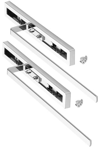 2 Stück SO-TECH® Handtuchauszug Elegance Chrom 1-armig 325 mm eingeschoben, 470 mm ausgezogen Handtuchhalter Handtuchstange
