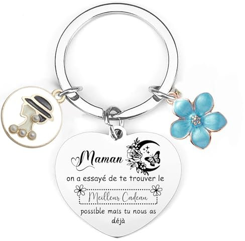 Lumengqi Cadeau de Maman Porte-clés de Maman d'anniversaire Cadeau fête des mères pour Maman «Merci Maman Je t'aime» Cadeaux de Noël (7)