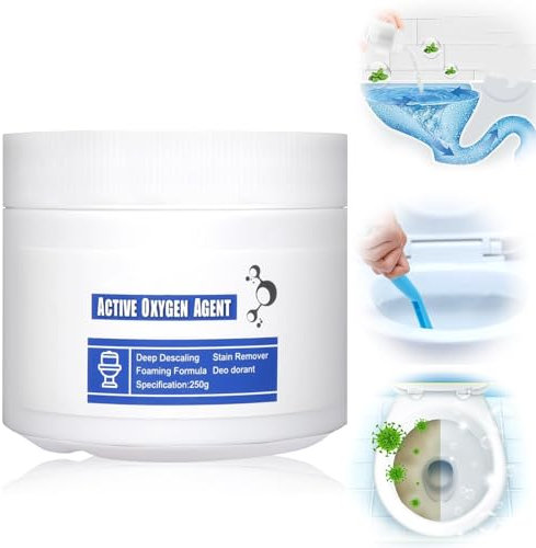 Schiuma detergente per WC, agente di ossigeno attivo per WC, detergente in schiuma per WC, potente anticalcare e anticalcare per urina, pulizia dei condotti, detergente ideale per WC.
