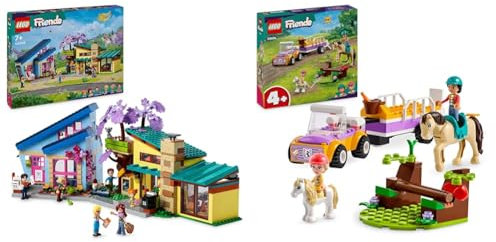 LEGO Friends Ollys und Paisleys Familien Haus, Puppenhaus & Friends Pferde- und Pony-Anhänger, Pferde-Spielzeug