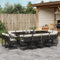 Keyroto Rattan Sitzgruppe für 12 Personen, Gartenmöbel Polyrattan, Gartentisch mit 12 Stühlen & Kissen, Gartengarnitur Sitzgarnitur, Essgruppe Outdoor Terrasse Schwarz Type-3