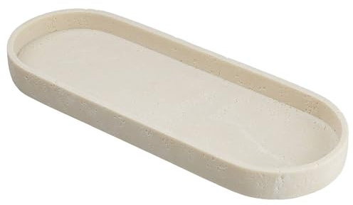 BUTLERS Ablageschale oval 25 x 15cm im natürlich-edlen Look -Verdon- Badezimmer Accessoire | Ablage für Zahnputzbecher, Schmuck, Seifenspender | ideal zur Dekoration von Bad, Küche, Regal