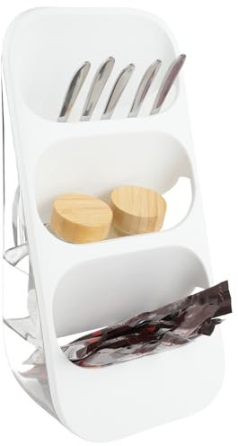 SHAIDOJIO 1PCS Tea Bag Organizer, 3 Layer Plastic TeaBag Coffee Capsule Storage Holder, White Tea Packet Rack, Tea Bag Coffee Station Stand, Teabag Shelf for Cabinet Countertop