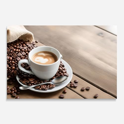 ARTHUB® Küchenrückwand aus Glas 60x100 cm, 5mm ESG | Spritzschutz, Glasplatte, Herdspritzschutz, Wandschutz für Herd, Hartglas, Lebensmittel, Kaffee, Coffee On Table