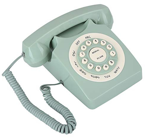 Telefono vecchio stile Telephe 24 × 16 × 15 antico europeo Vintag telefono fisso verde ad alta definizione chiamata grande pulsante chiaro