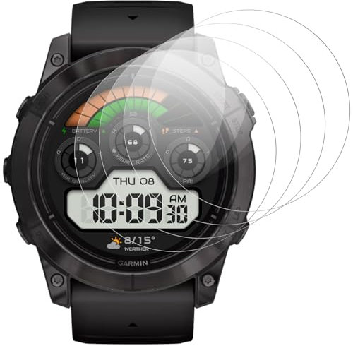IQShield Protector de Pantalla para Garmin Epix Pro 51mm Cristal Templado, HD Cobertura Completa, Sensible al Tacto, Sin Burbujas, Vidrio Templado para Garmin Epix Pro 51mm, 4 Piezas