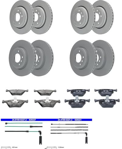 ATE Bremsscheiben + Beläge vorne hinten passend für 3er E46 nur 330i 330d