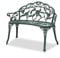 Bonnlo Gartenbank Metall Aluminium Rose, wetterfeste Sitzbank für 2 Sitzer, antike Sitzbank mit Rückenlehne, Bänke für Terrase, Balkon, Garten, Hof, antike Grün