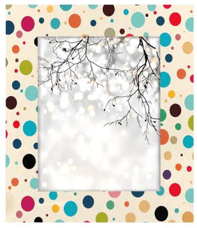 Vintage-Bilderrahmen mit Punktemuster, 20,3 x 25,4 cm, Fotorahmen für Wandtisch mit Haken zum Aufhängen
