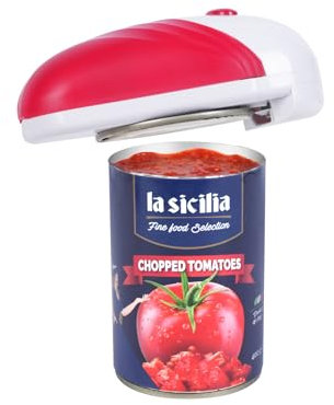 Electric Can Opener: One-Touch Auto Tin Opener Kitchen Accessories Gadgets Effortless Fast Safe Hands-Free Can Openers for Seniors - Ideal Kitchen Tools for Arthritis & Reduced Mobility Users, Red