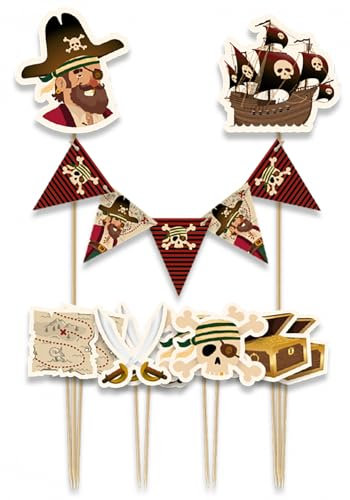 Cake Topper * PIRATES * als Kuchendeko zum Kindergeburtstag und Kinder Party | Cake Torten Kuchenstecker Geburtstag Deko, Stil: Piraten