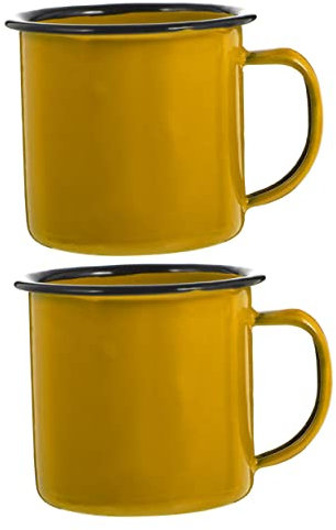 VALICLUD 2pezzi Tazze Vintage in Ferro Leggere e Infrangibili Per Uso Domestico Accessorio Pratico e Facile Da Pulire Per Caffè e Latte