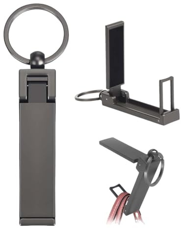 LACHT Gadgets Creativos, Antideslizante Cuelga Bolsos Mesa, Colgador Bolso Mesa Plegable Para Bolso De Mano De Metal Para Regalo Mujer Hombre, Negro Mate