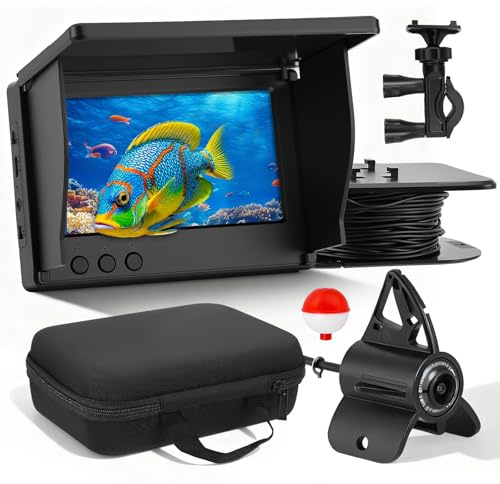 Fischfinder mit 4,3 Zoll IPS Display & Unterwasserkamera, 30m Kabel 5000mAh Akku IP65 Wasserdicht 220° Weitwinkel Nachtsicht für Meeresangeln Eisfischen Flussangeln Angeln am See