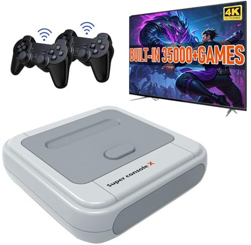 Kinhank Super Console X Video Game Console Built in 37,000+ Games,Retro game console for 4K HD Output,with 2 Gamepads