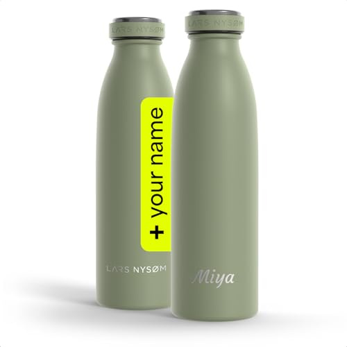 LARS NYSØM Trinkflasche 500ml - Trinkflasche Edelstahl - Thermosflasche | Hält 12h warm und 24h kalt - Auslaufsichere Wasserflasche - Kohlensäure geeignet - Doppelwandig - Für Sport, Outdoor und Büro
