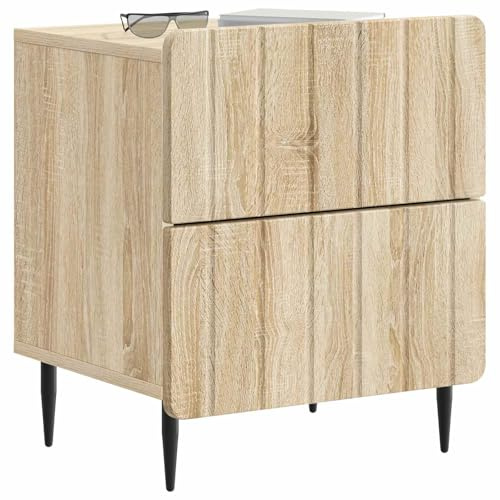 vidaXL Nachttisch 2 pcs Sonoma-Eiche 43 x 34,5 x 49,5 cm Holzwerkstoff, Moderner Nachttisch, rechteckiger Stauraum, vielseitiger Beistelltisch, eleganter Schlafzimmerorganizer