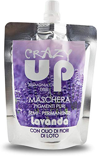 Crazy Up Maschera Colorante Senza Ammoniaca Semipermanente per Capelli - 200 ml (Lavanda)