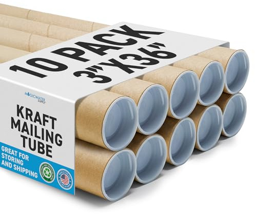 Mailing-Röhren mit Kappen, 7,6 x 91,4 cm (10 Pack) | Magicwater Netzteil
