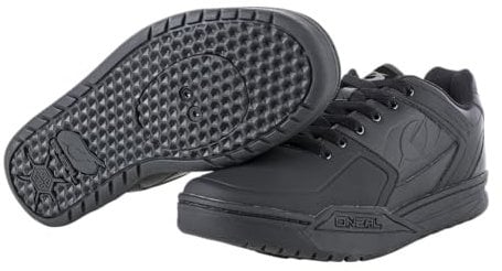 O'NEAL | Mountainbike-Schuhe | MTB Downhill Freeride | Vegan | SPD-Pedalplatten-kompatibel, Oberseite: haltbares und leichtes PU, atmungsaktiv | Pinned SPD Shoe | Erwachsene | Schwarz | Größe 45