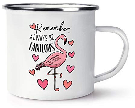 Flamant Rose Remember Always Be Fabuleux Rétro Émail Tasse Mug