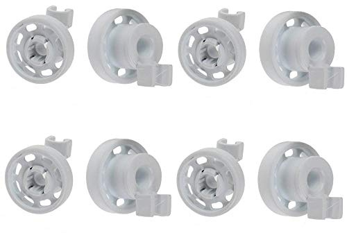 Lazer Electrics Premium Quality Upper Basket Wheel For Bosch, Neff & Siemens Dishwashers - 8 Pack