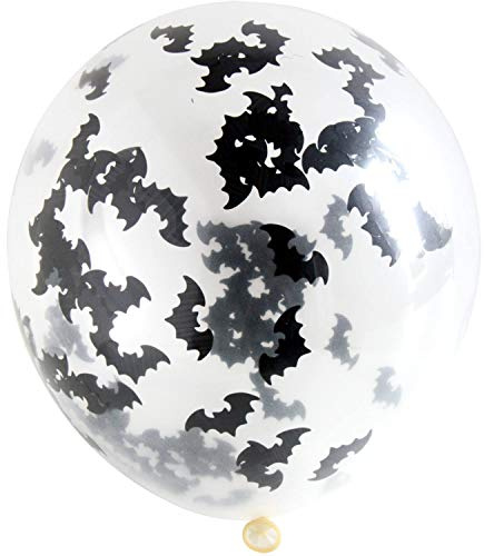 Folat Luftballons Fledermaus Konfetti 30cm 4 Stück schwarz 08603
