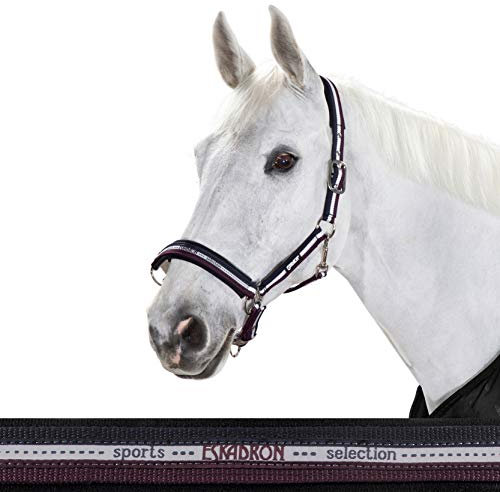 Eskadron Halfter Dornschnalle New Basic in Nightblue-White-BlackBerry, Größe:Pony 2
