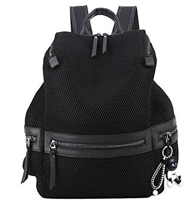 BUKESIYI Damen Tasche Rucksack Handtasche Frauen backpack Klein Anti Diebstahl Schulrucksack Laptop Weekender PU Leder DE78110 Schwarz