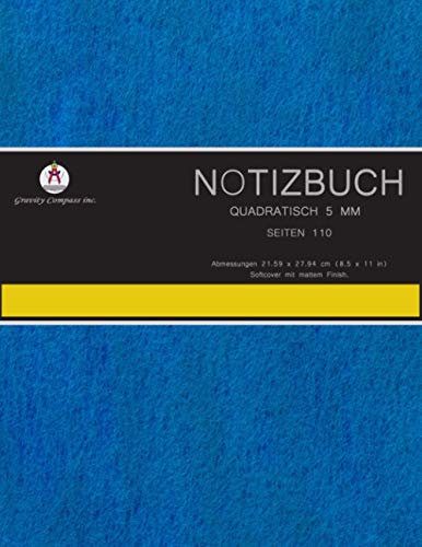 quadratisches Notizbuch - kariertes Notizbuch 5 mm mit Softcover: Didaktisches Notizbuch für Notizen - Mathematik, Geometrie, Algebra ... - 110 Seiten Abmessungen 21.59 x 27.94 cm (8.5 x 11 in)