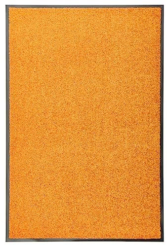 vidaXL Fußmatte Waschbar Schmutzfangmatte Türmatte Fußabtreter Schmutzmatte Schmutzfangläufer Sauberlaufmatte Innen Außen Orange 60x90cm